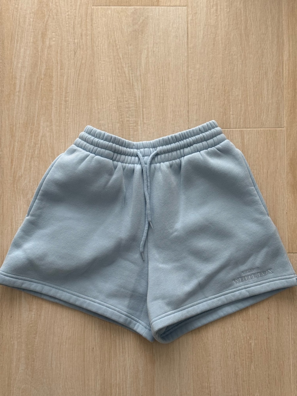 Light Blue Fleece Shorts from White Fox Boutique